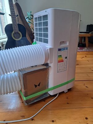 Rear view of conversion to dual hose of Silvercrest SMK 7000 B2